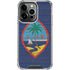 Guam Flag Dark Wood iPhone 14 Pro Clear Case